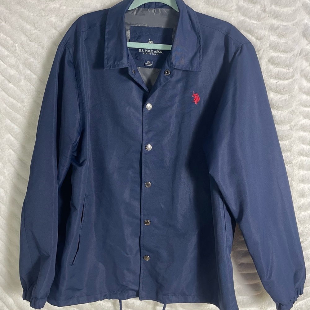 XXL US Polo Assn Ralph Lauren Coat Jacket Windbreaker Navy Lightweight AUTHENTIC - Picture 3 of 12